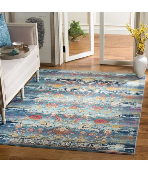 Safavieh Baldwin BDN192 Teal / Beige 8' X 10' Rectangle Area Rug