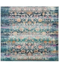 Safavieh Baldwin BDN192 Teal / Beige 6'-7" X 6'-7" Square Area Rug