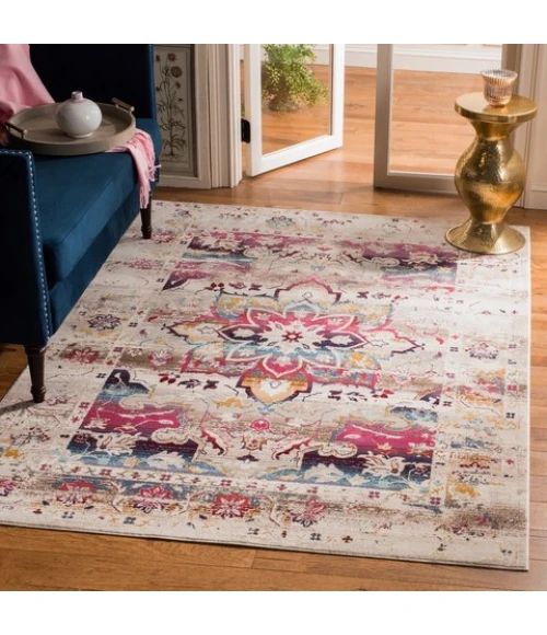 Safavieh Baldwin BDN193 Cream / Fuchsia 10' X 14' Rectangle Area Rug