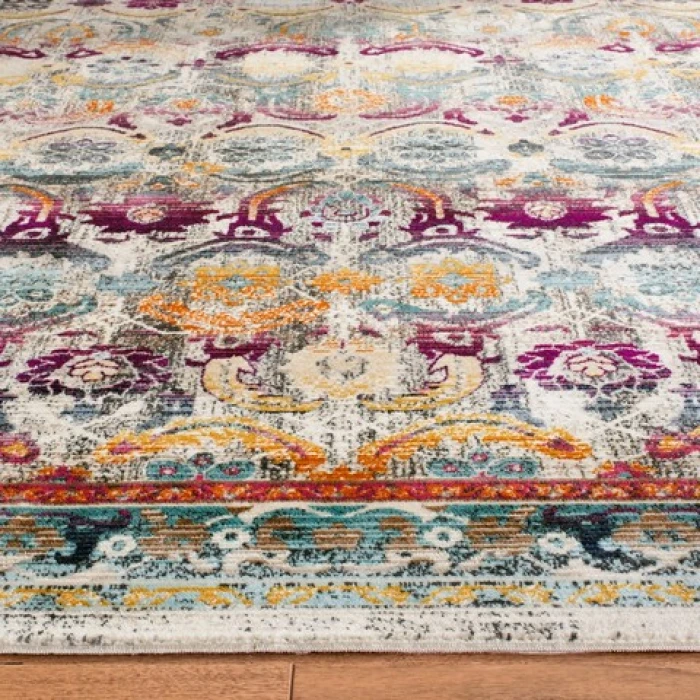 Safavieh Baldwin BDN196 Cream / Multi 6'-7" X 6'-7" Round Area Rug