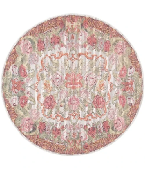 Safavieh Besarabian BES220 Ivory / Sage Rust 6'-7" X 6'-7" Round Area Rug