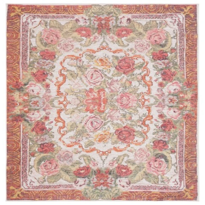 Safavieh Besarabian BES220 Ivory / Sage Rust 6'-7" X 6'-7" Square Area Rug