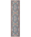 Safavieh Besarabian BES220 Blue / Sage Rust 2' X 8' Runner Area Rug