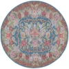Safavieh Besarabian BES220 Blue / Sage Rust 6'-7" X 6'-7" Round Area Rug