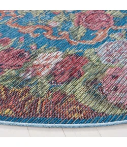 Safavieh Besarabian BES220 Blue / Sage Rust 6'-7" X 6'-7" Round Area Rug