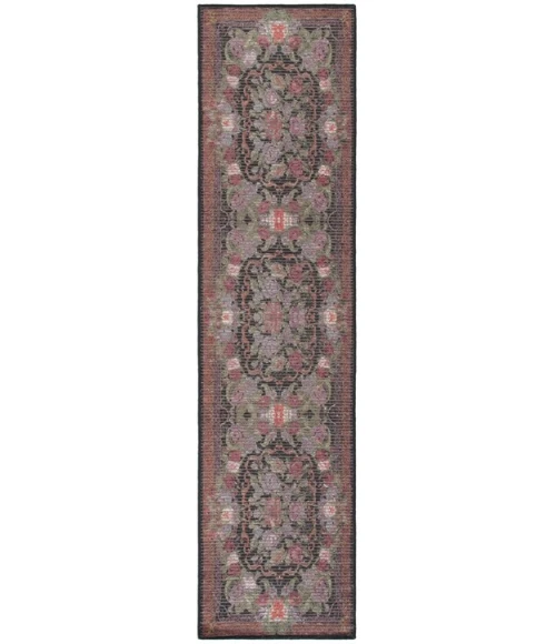 Safavieh Besarabian BES220 Black / Sage Rust 2' X 8' Runner Area Rug