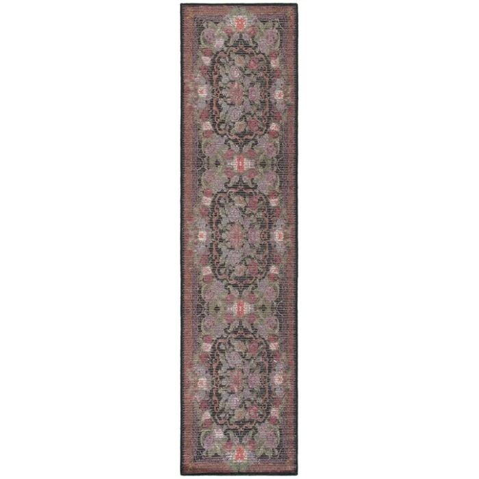 Safavieh Besarabian BES220 Black / Sage Rust 2' X 8' Runner Area Rug