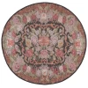 Safavieh Besarabian BES220 Black / Sage Rust 6'-7" X 6'-7" Round Area Rug