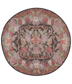 Safavieh Besarabian BES220 Black / Sage Rust 6'-7" X 6'-7" Round Area Rug