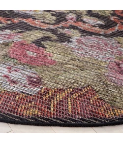 Safavieh Besarabian BES220 Black / Sage Rust 6'-7" X 6'-7" Round Area Rug