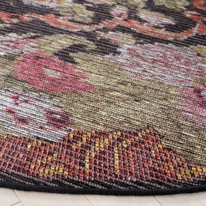 Safavieh Besarabian BES220 Black / Sage Rust 6'-7" X 6'-7" Square Area Rug