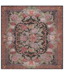Safavieh Besarabian BES220 Black / Sage Rust 6'-7" X 6'-7" Square Area Rug