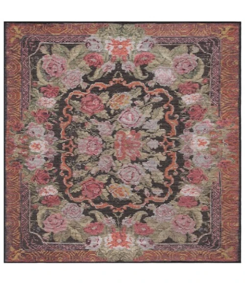 Safavieh Besarabian BES220 Black / Sage Rust 6'-7" X 6'-7" Square Area Rug