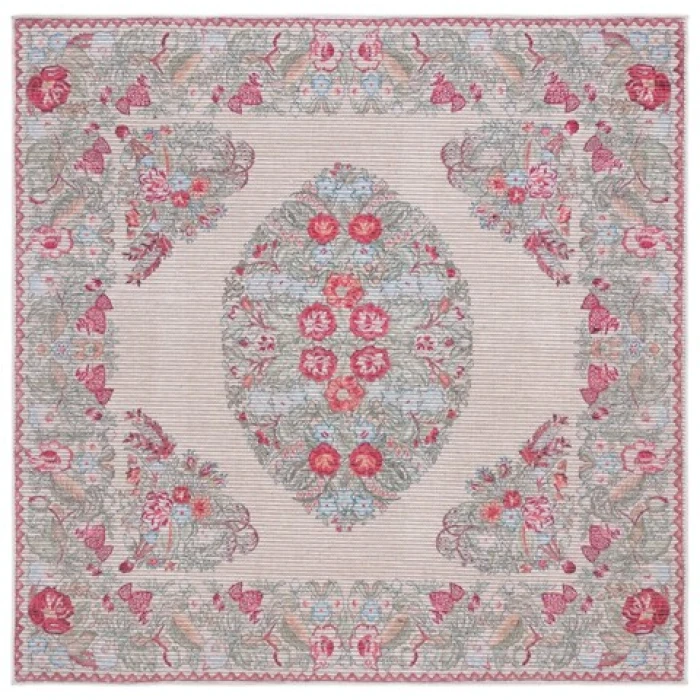 Safavieh Besarabian BES222 Beige / Sage 6'-7" X 6'-7" Square Area Rug