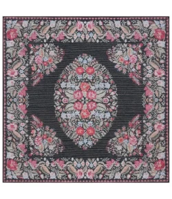 Safavieh Besarabian BES222 Black / Sage 6'-7" X 6'-7" Square Area Rug