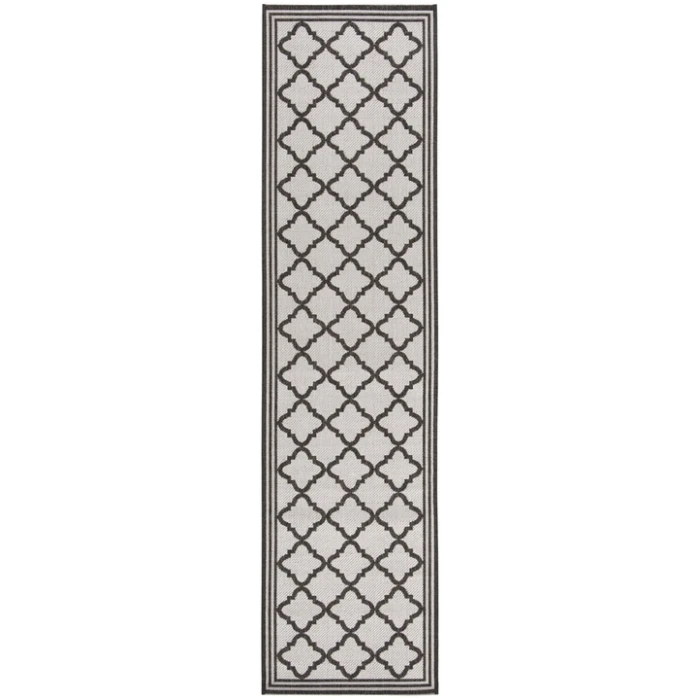 Safavieh Beach House BHS121 Light Grey / Charcoal 2'-2" X 10' Runner Area Rug
