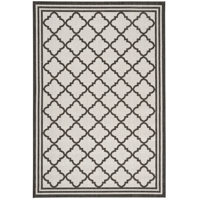 Safavieh Beach House BHS121 Light Grey / Charcoal 4' X 6' Rectangle Area Rug