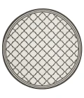 Safavieh Beach House BHS121 Light Grey / Charcoal 4' X 4' Round Area Rug