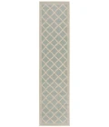 Safavieh Beach House BHS121 Aqua / Cream 2'-2" X 12' Runner Area Rug