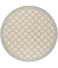 Safavieh Beach House BHS121 Cream / Aqua 4' X 4' Round Area Rug