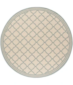 Safavieh Beach House BHS121 Cream / Aqua 4' X 4' Round Area Rug