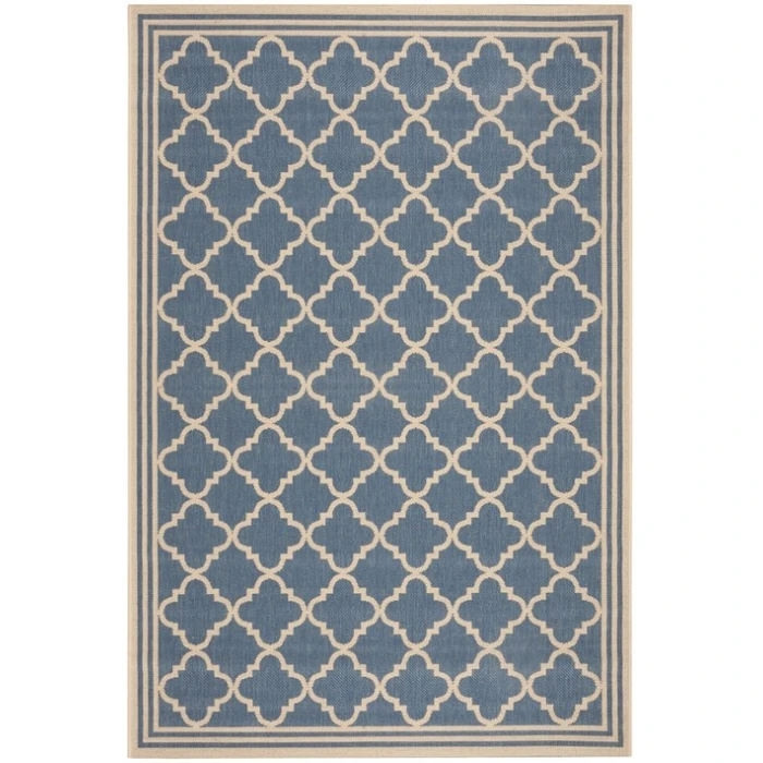Safavieh Beach House BHS121 Blue / Creme 5'-3" X 7'-6" Rectangle Area Rug