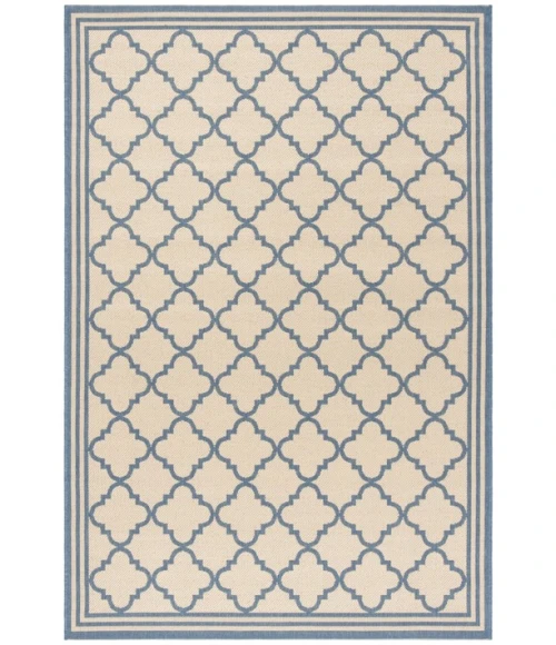 Safavieh Beach House BHS121 Cream / Blue 5'-3" X 7'-6" Rectangle Area Rug