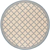 Safavieh Beach House BHS121 Cream / Blue 8' X 8' Round Area Rug