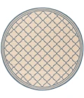 Safavieh Beach House BHS121 Cream / Blue 4' X 4' Round Area Rug
