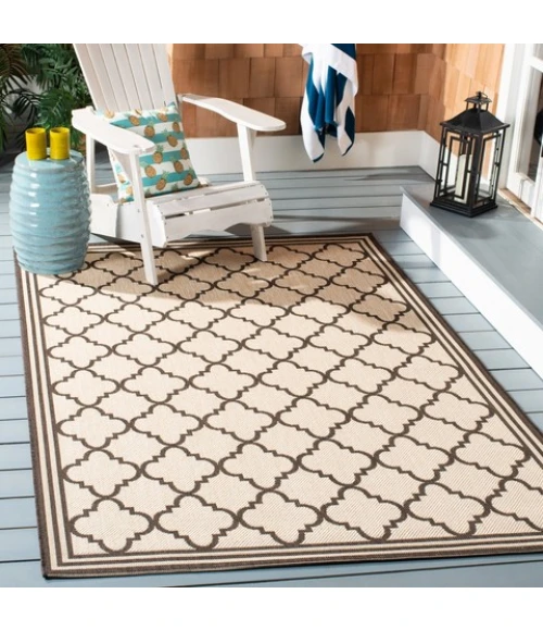 Safavieh Beach House BHS121 Creme / Brown 2'-2" X 4' Accent Area Rug