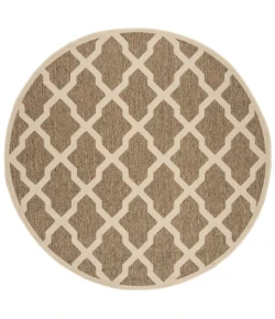 Safavieh Beach House BHS122 Beige / Cream 6'-7" X 6'-7" Round Area Rug
