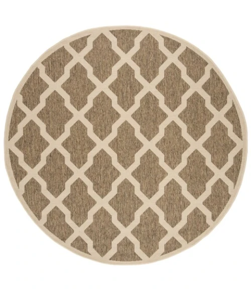 Safavieh Beach House BHS122 Beige / Cream 6'-7" X 6'-7" Round Area Rug