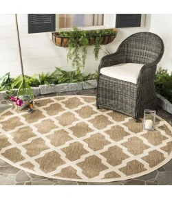 Safavieh Beach House BHS122 Beige / Cream 6'-7" X 6'-7" Round Area Rug