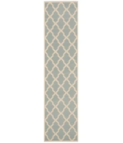 Safavieh Beach House BHS122 Aqua / Cream 2'-2" X 8' Runner Area Rug