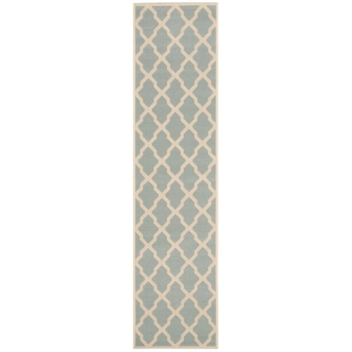 Safavieh Beach House BHS122 Aqua / Cream 2'-2" X 8' Runner Area Rug