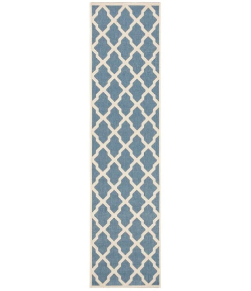 Safavieh Beach House BHS122 Blue / Creme 2'-2" X 8' Runner Area Rug