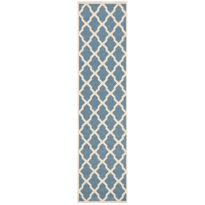 Safavieh Beach House BHS122 Blue / Creme 2'-2" X 8' Runner Area Rug