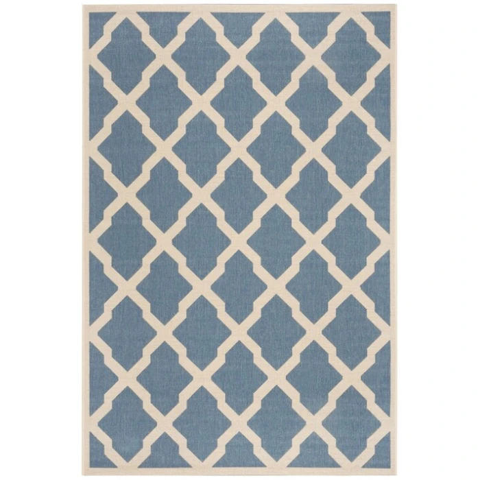 Safavieh Beach House BHS122 Blue / Creme 5'-3" X 7'-6" Rectangle Area Rug