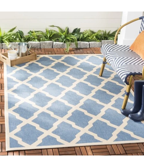 Safavieh Beach House BHS122 Blue / Creme 3' X 5' Rectangle Area Rug