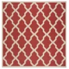 Safavieh Beach House BHS122 Red / Creme 6'-7" X 6'-7" Square Area Rug