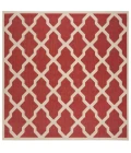 Safavieh Beach House BHS122 Red / Creme 6'-7" X 6'-7" Square Area Rug