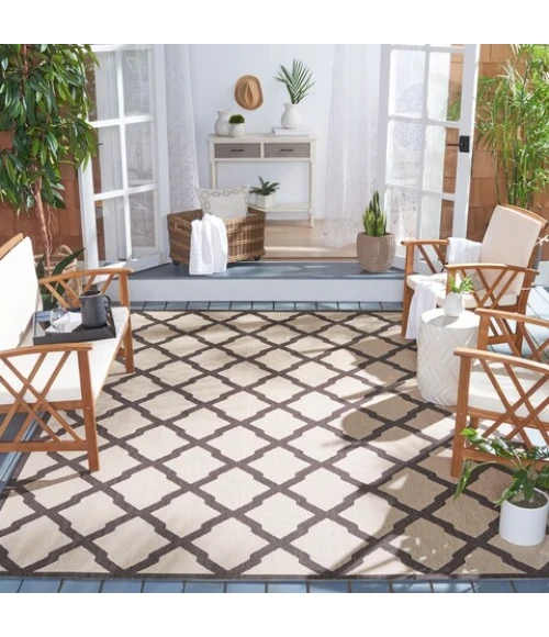 Safavieh Beach House BHS122 Creme / Brown 3' X 5' Rectangle Area Rug