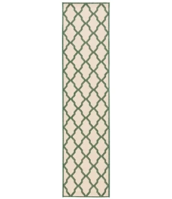 Safavieh Beach House BHS122 Cream / Green 2'-2" X 8' Runner Area Rug