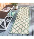 Safavieh Beach House BHS122 Cream / Green 2'-2" X 8' Runner Area Rug