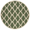 Safavieh Beach House BHS122 Green / Creme 6'-7" X 6'-7" Round Area Rug