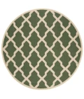 Safavieh Beach House BHS122 Green / Creme 6'-7" X 6'-7" Round Area Rug