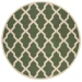 Safavieh Beach House BHS122 Green / Creme 6'-7" X 6'-7" Round Area Rug