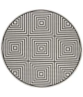 Safavieh Beach House BHS123 Light Grey / Charcoal 6'-7" X 6'-7" Round Area Rug