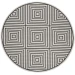 Safavieh Beach House BHS123 Light Grey / Charcoal 6'-7" X 6'-7" Round Area Rug