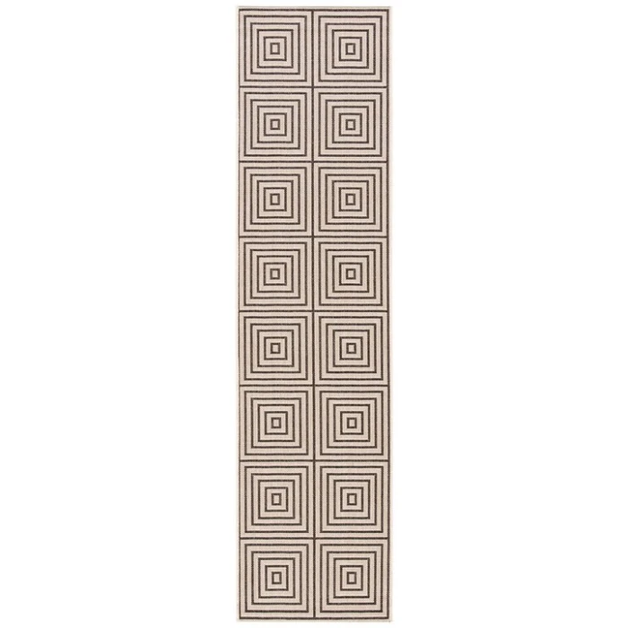 Safavieh Beach House BHS123 Creme / Brown 2'-2" X 10' Runner Area Rug